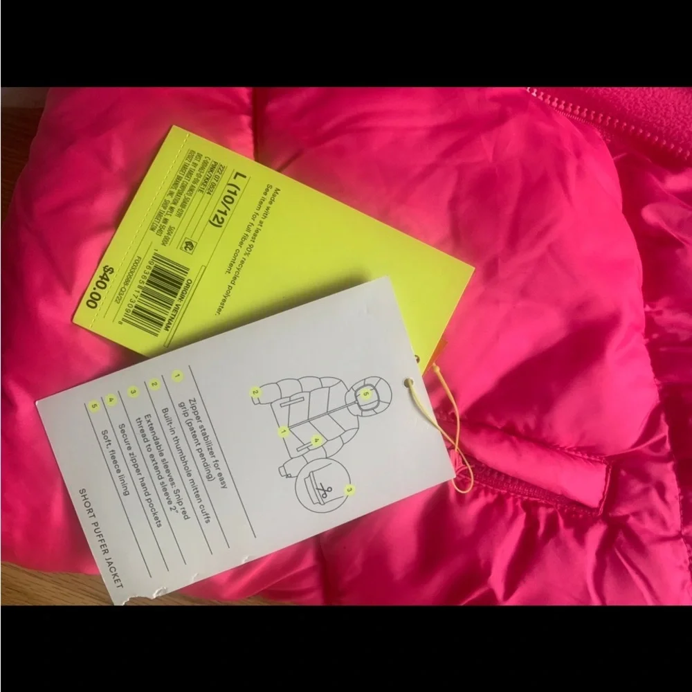 Kids Pink Puffer Jacket - Picture 4 of 4